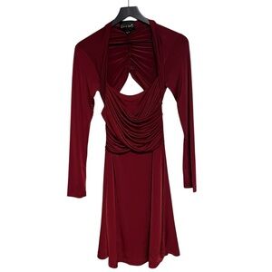 Sara boo Elegant Burgundy Long-Sleeve Dress size medium